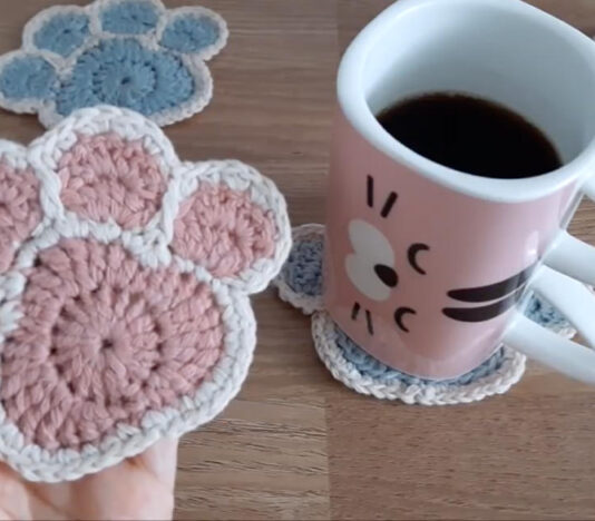 Paw print crochet tutorial easy to make
