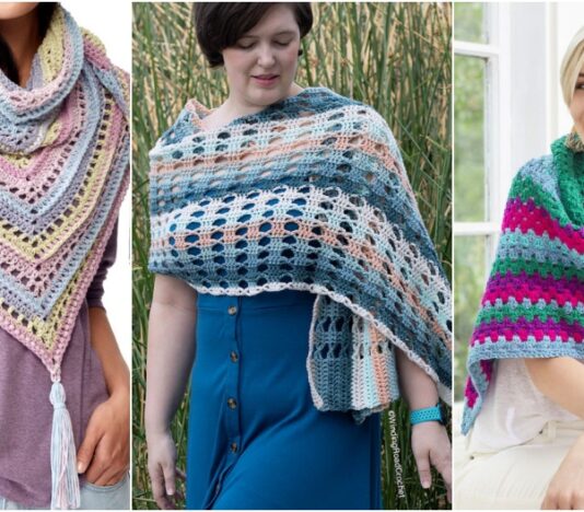 Pocket shawl crochet ideas with step by step